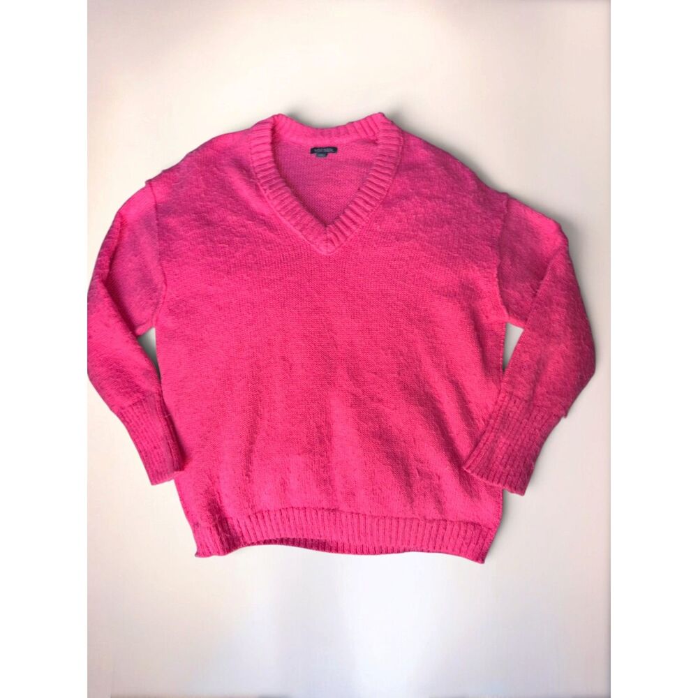 Wild Fable Hot Pink V-Neck Sweater Oversized XS